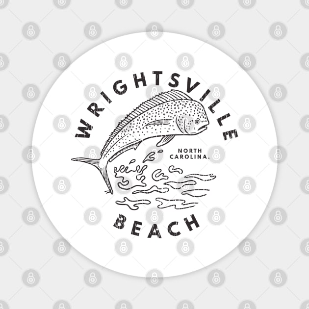 Wrightsville Beach, NC Summertime Vacationing Mahi Mahi Big Head Fish Magnet by Contentarama